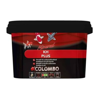 Verpakking Colombo kH+ van 2500 ml om de KH-waarde in de vijver te verhogen