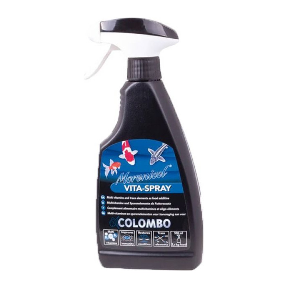 Fles Colombo Morenicol Vita Spray van 500 ml met vitaminen voor koivoer