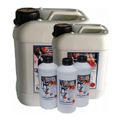 Fles Malamix 17 van 1 liter met biologische kruidenmix voor de weerstand en slijmlaag van koi
