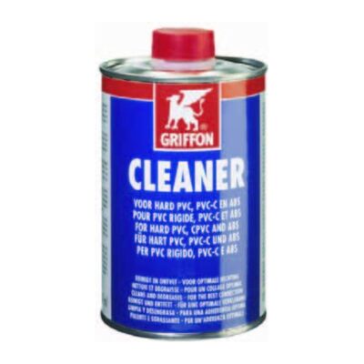 Fles PVC Reiniger Griffon van 500 ml voor het reinigen en ontvetten van hard PVC buizen en fittingen