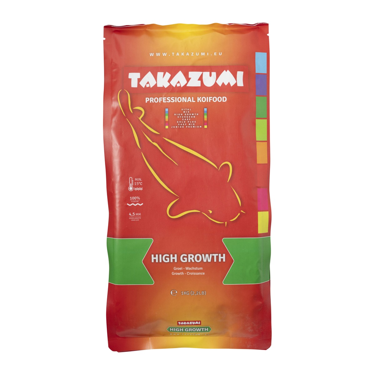 Zak Takazumi High Growth 1 kg drijvend groeivoer voor koi